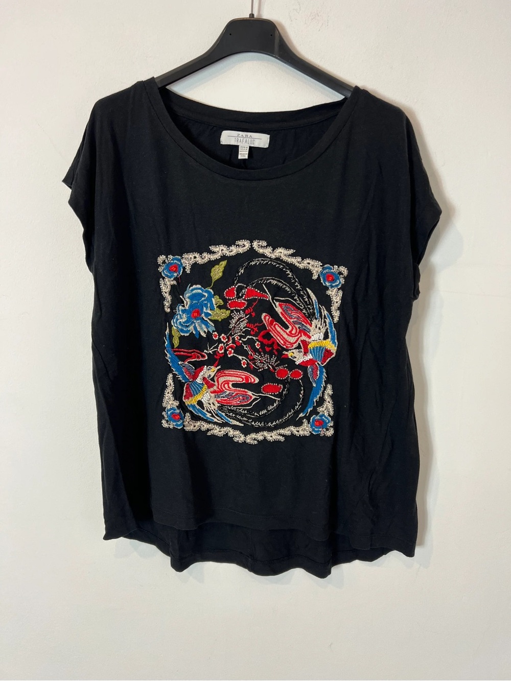 Zara Trafaluc Beaded Embellished Short Sleeve Top Women’s Size - S